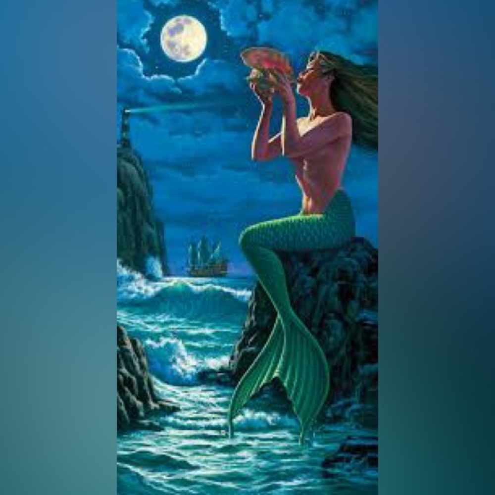 Y2K Mermaid Poster Print “The Sounds Of Night” by Wil Cormier 23”X15” NEW 2006